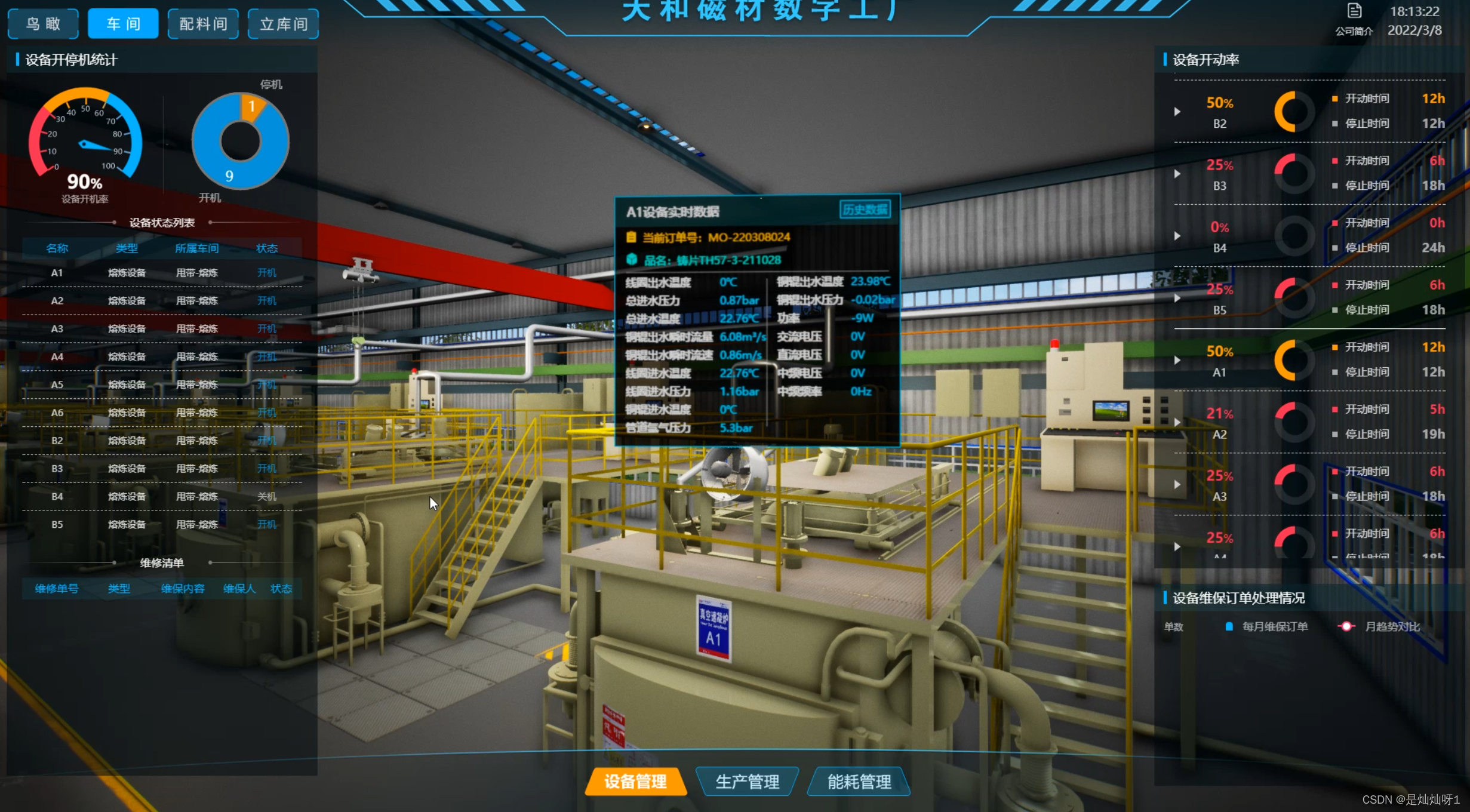 设备实时数据展示