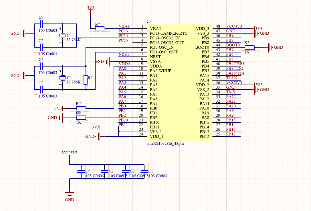 绘制stm32最小系统电路原理图,stm32f103读取sd卡的数据