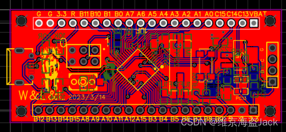 图2-13  STM32F103核心板PCB图