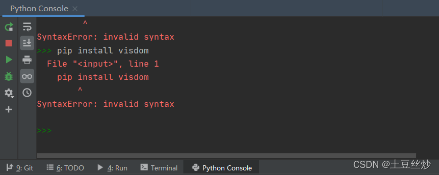 关于pycharm的console中运行py出现SyntaxError: invalid syntax的情况
