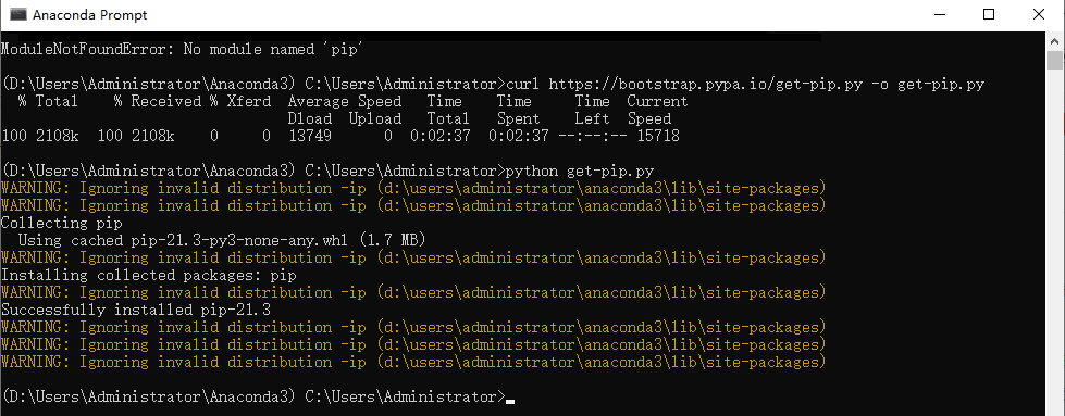 No module named ensurepip