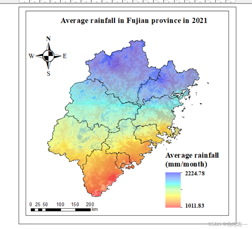 【ArcGIS学习记录01】--利用CRU TS数据集绘制降雨量分布图