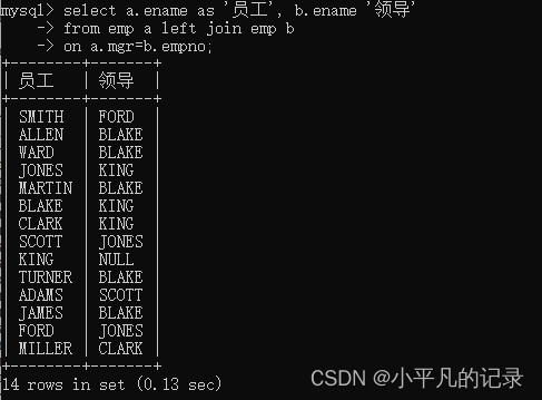 SQL——多表连接查询