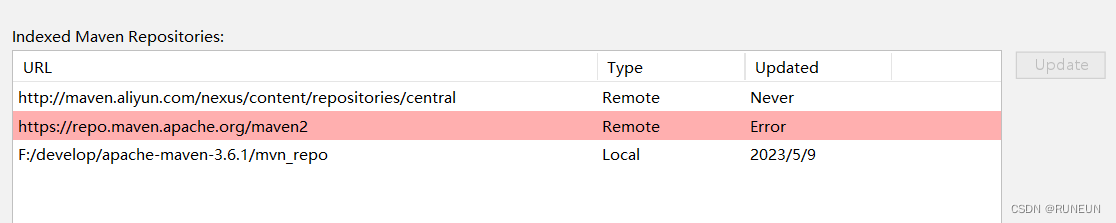 maven repositories更新失败