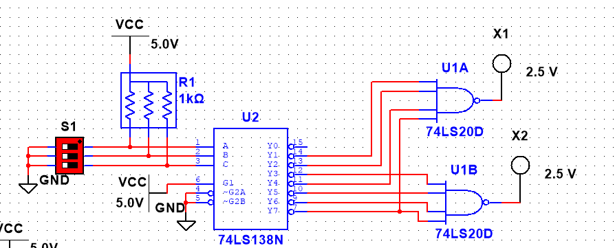 2.用38芯片设计全加器