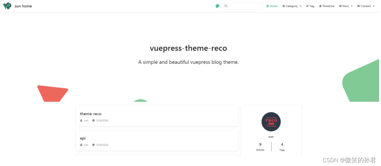 VuePress初学之利用模板theme创建一个个人博客网站