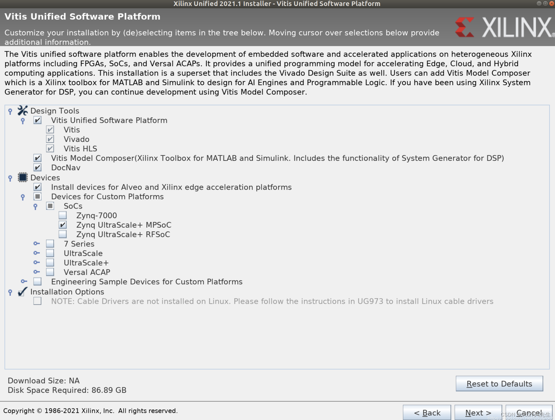 Ubuntu20.04安装Vitis2021.2（详细教程）_ubuntu安装vitisCSDN博客