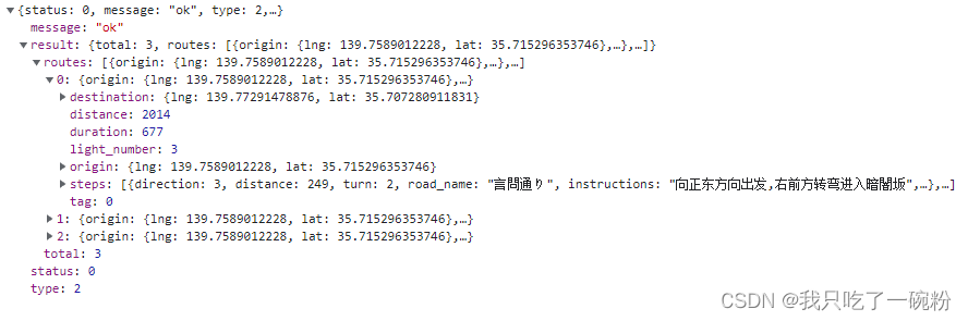 境外路线规划请求结果