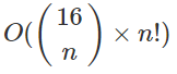 O((16n)×n!)