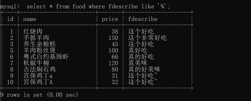 百分號(%)通配符