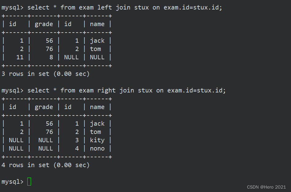 MySQL——复合查询+表的内外连接