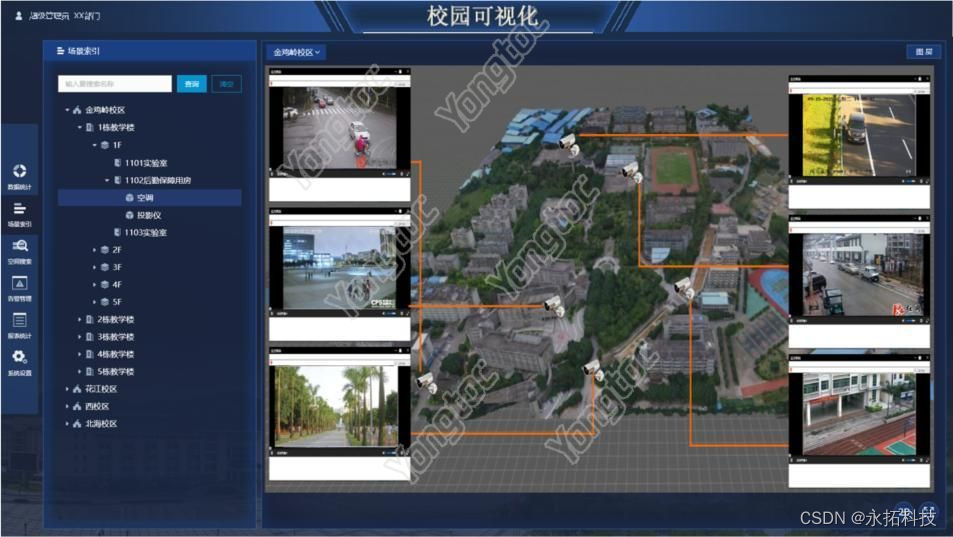 智慧校园系统平台3D安防可视化管理