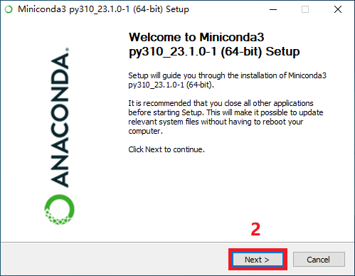 Miniconda安装步骤2