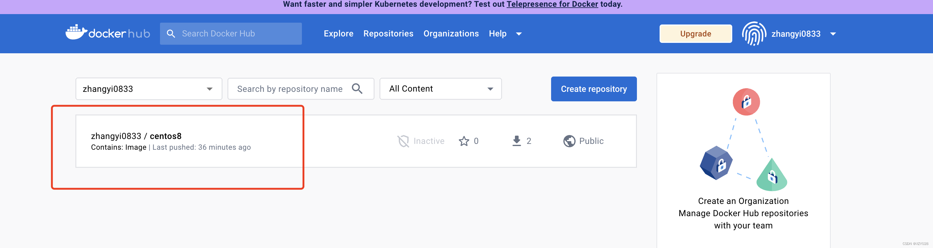 制作自己的镜像并且推送到docker hub上去。