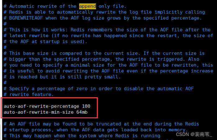 Redis的持久化操作AOF的配置、配置文件讲解