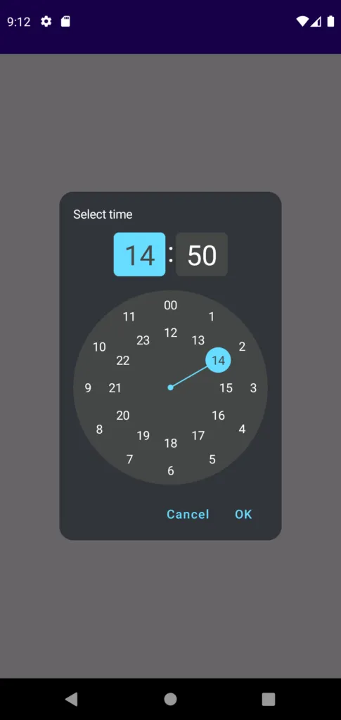 24 小时time picker dialog