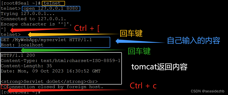 在CentOS 7中手工打造和运行xml文件配置的Servlet，然后使用curl、浏览器、telnet等三种工具各自测试