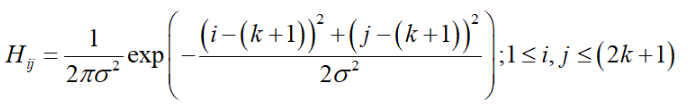 高斯滤波器核的生成方程式