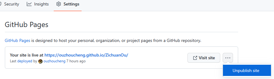 创建Github.io Page后不小心unpublish了, 如何重新发布_github page里面的网站不小心点掉了怎么办-CSDN博客