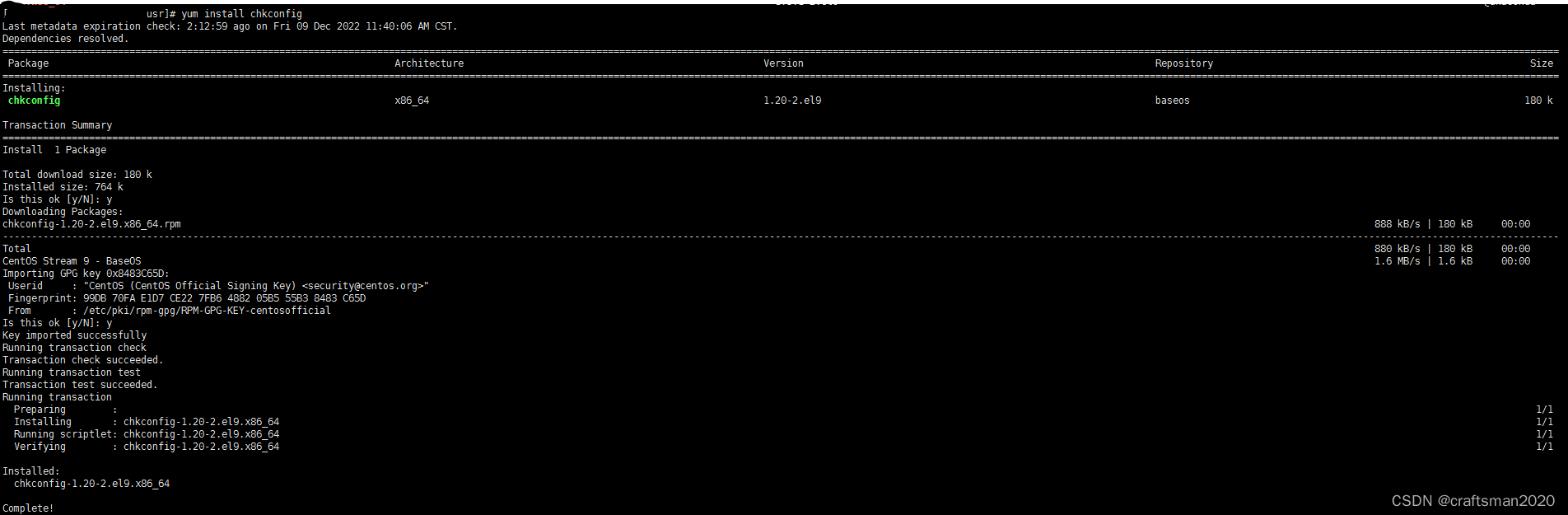 yum install chkconfig