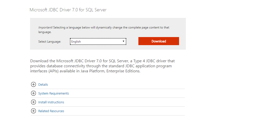 microsoft sql server jdbc driver 4.0 jar