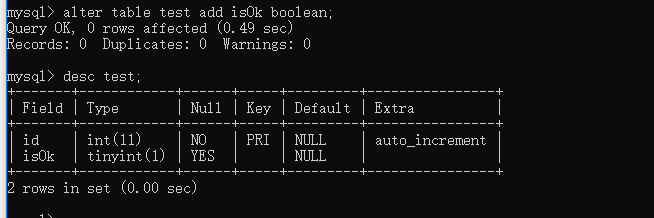 mysql boolean