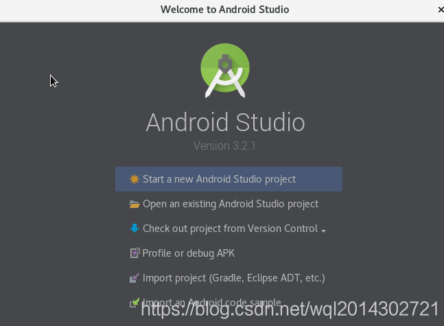 進入Android Studio 啟動介面，點選Start， 然後一路next