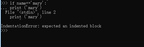 python命令行交互界面报IndentationError: expected an indented block错误_print line ...