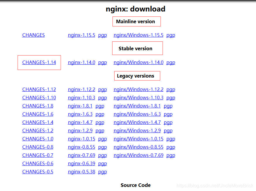 Nginx各个版本说明