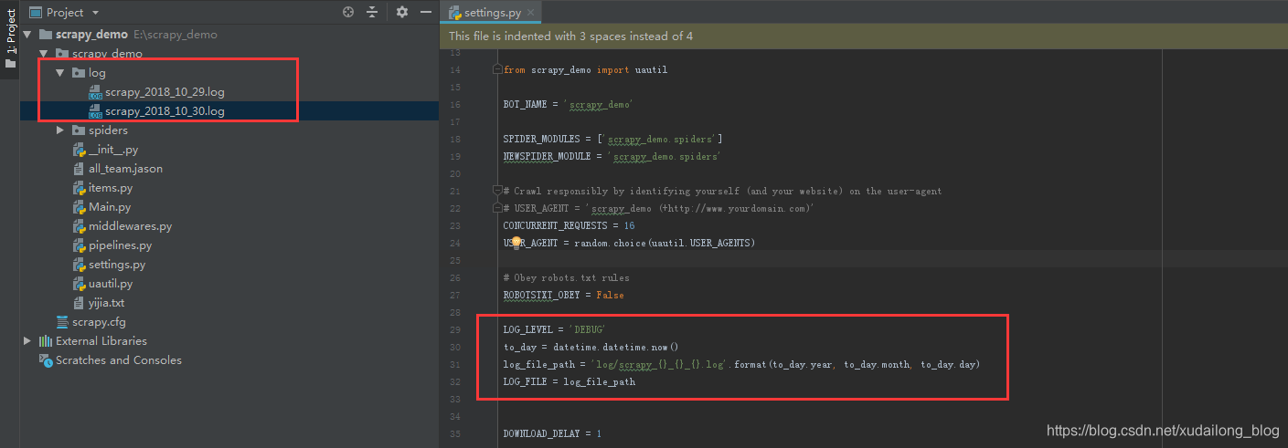 scrapy日志保存到文本