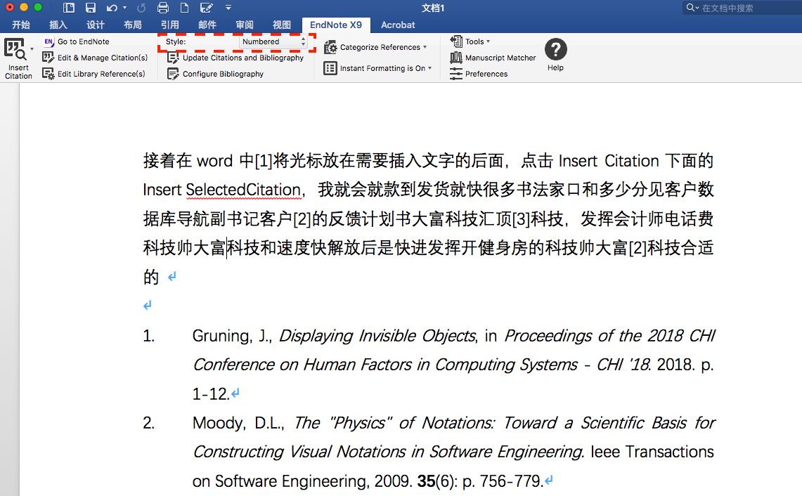 Endnote在word中进行文献引用的插入时 没有出现数字 1 而是出现 Gruning 18 的解决方案 Cocaining的博客 Csdn博客 Endnote导入文献格式不是上标数字