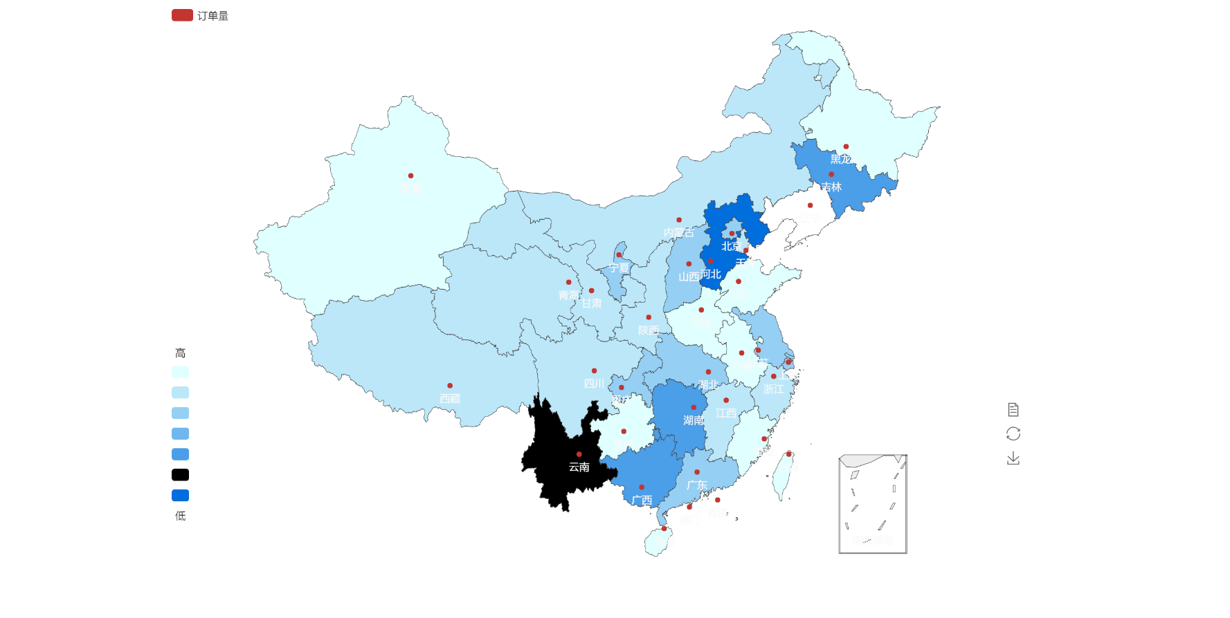 Echarts中国地图的显示_var mychart = echarts.init(document.getelementbyid-CSDN博客
