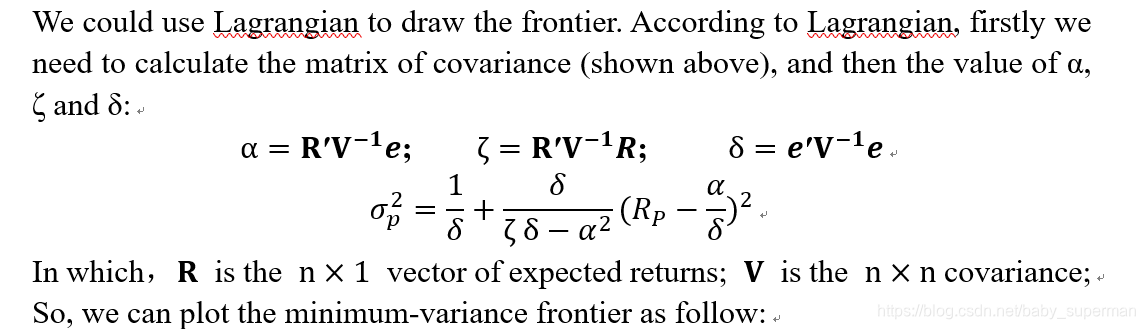 minimum variacne frontier