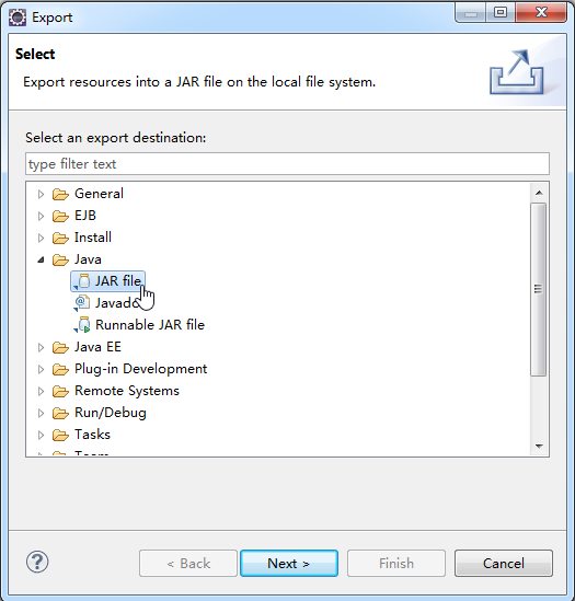 选择Java Jar
