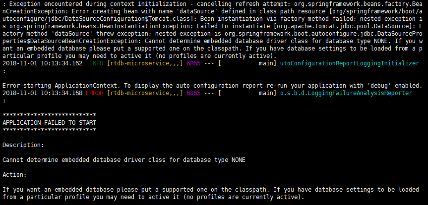 Cannot determine embedded database 