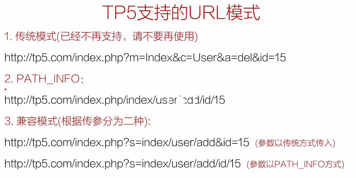TP5支持的URL模式