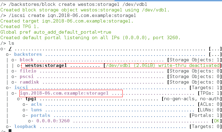 Targetcli fb настройка debian