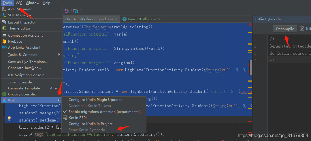 Android Studio Kotlin代码和java代码相互转化_android studio kotlin转java-CSDN博客