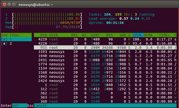 Ubuntu16.04 CPU压力测试