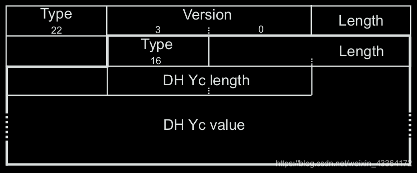 An SSL C LIENT K EY E XCHANGE message using Diffie-Hellman