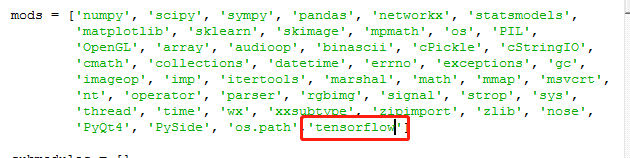 增加tensorflow模块
