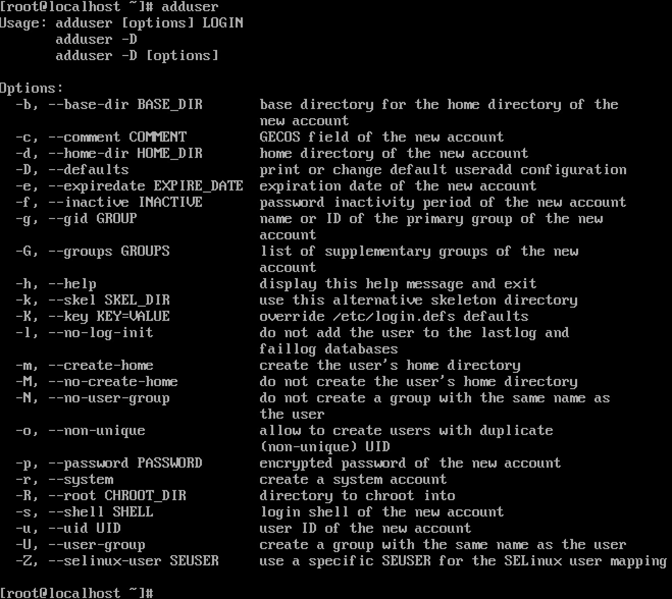 adduser命令