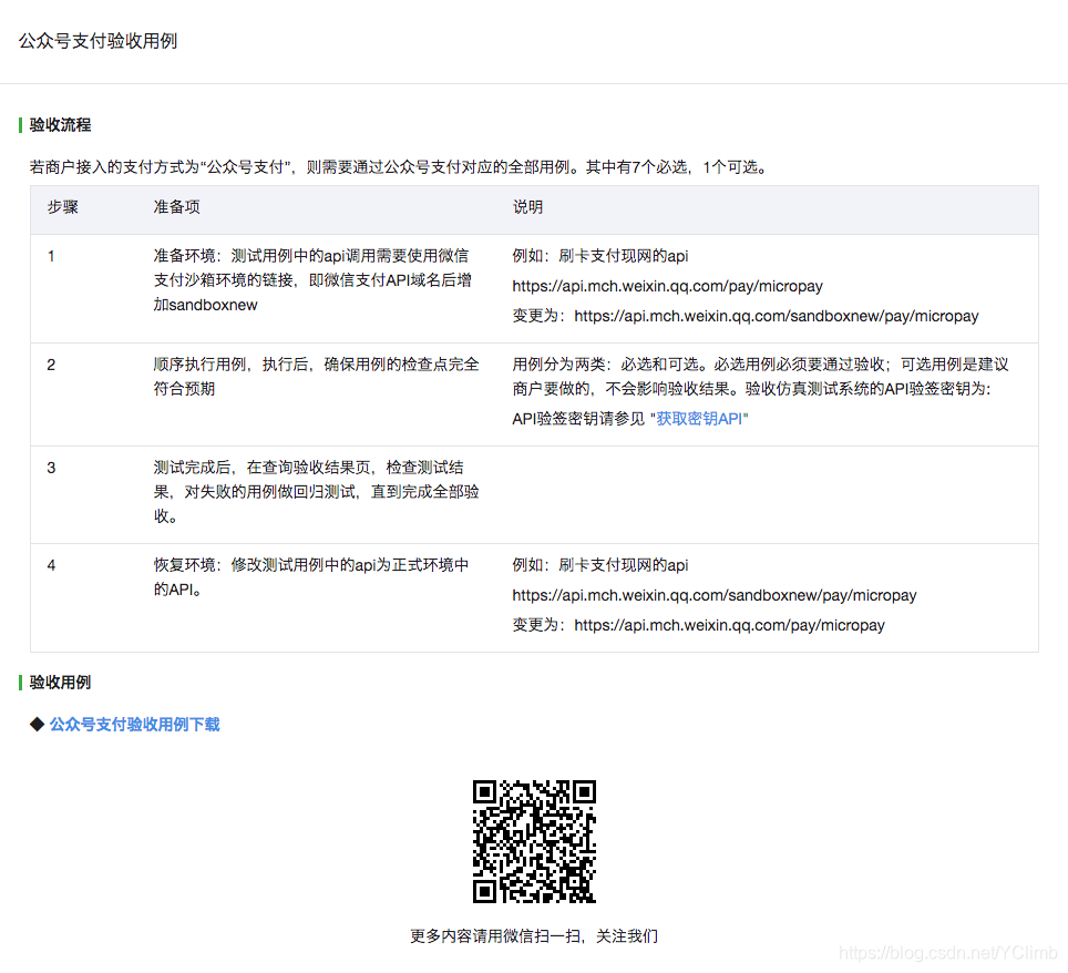 公众号支付验收用例