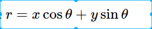 y=(−cosθsinθ)x+(rsinθ)