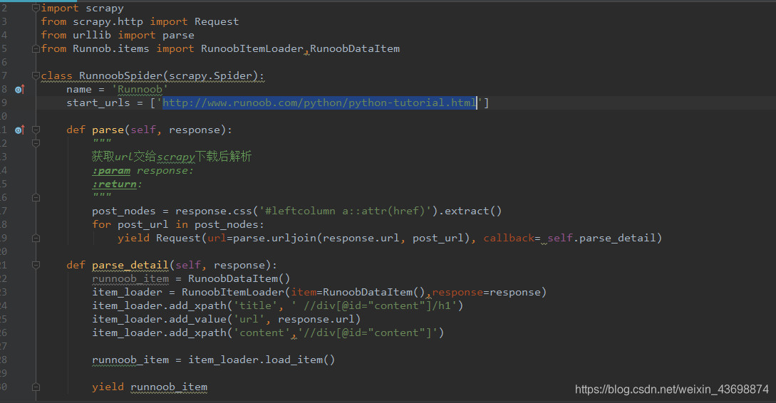 小白的Scrapy入门之路 ----爬取菜鸟教程的python页面_爬取菜鸟教程主页框所有标题和说明数据-CSDN博客