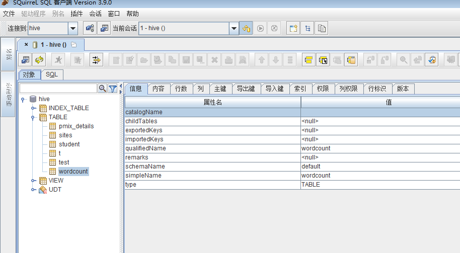 Hive读取HDFS上面的数据和使用Squirrel客户端连接Hive_squirrel链接hive报错CSDN博客