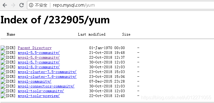 mysql的yun仓库的直接截图