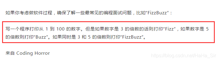 一个数是3的倍数，输出 Fizz , 是5的倍数， 输出Buzz ， 同时是3和5的倍数，输出FizzBuzz