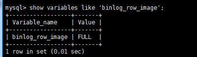 show variables like 'binlog_row_image';