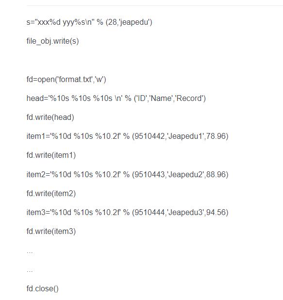 Python formatted characters output - Programmer Sought